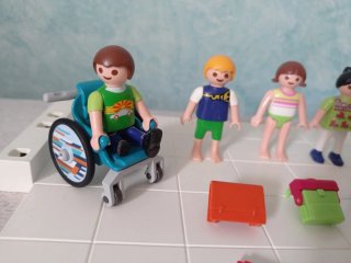 Playmobil Niños Silla Ruedas Mochilas WQ