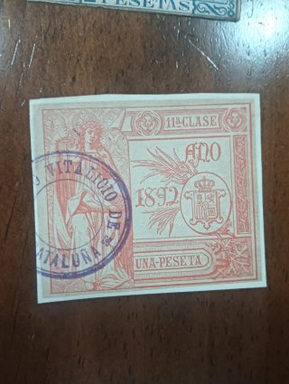 Sello Fiscal 1 Peseta 1884