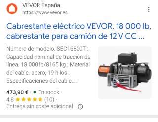 Cabrestante Eléctrico VEVOR 18000LB