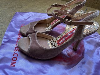 Zapatos de Baile Tangolera Marrones y Dorados