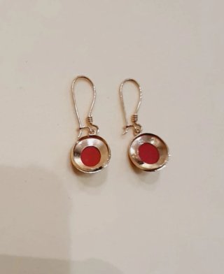 Pendientes Oro 18k Corinas Rojos