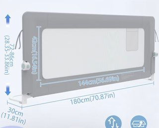 2 barandillas Cama/Cuna Plegable 180cm