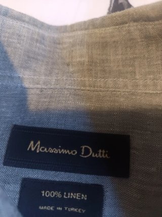 Camisa de lino verde oliva para hombre