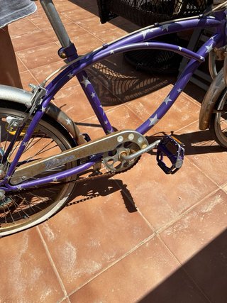 Bicicleta Morada Estrellas Vintage