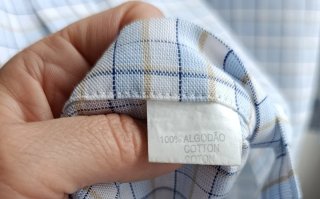 Camisa Emporio Armani cuadros azul y blanco