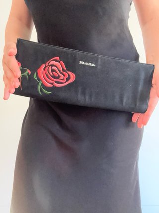 Bolso de fiesta MARIA MARE negro y rosa