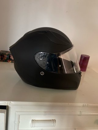 Casco de moto ORIGINE negro y naranja