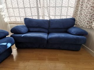 Conjunto Sofás 3 y 2 Plazas Azul