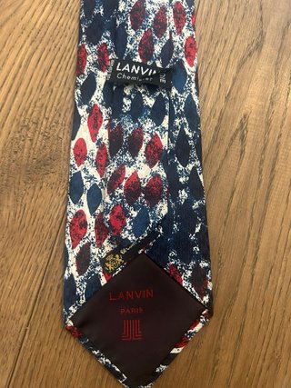 Corbata Lanvin Paris Seda Vintage Elegante 9cm