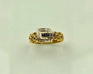 Anillo Hebilla Oro 18k & Diamantes