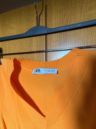 Chaleco punto Zara naranja
