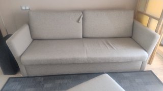 Sofá Cama Gris Claro Tela