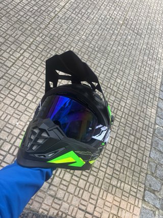 Casco Motocross Negro y Verde