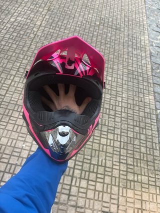 Casco Motocross Negro y Rosa