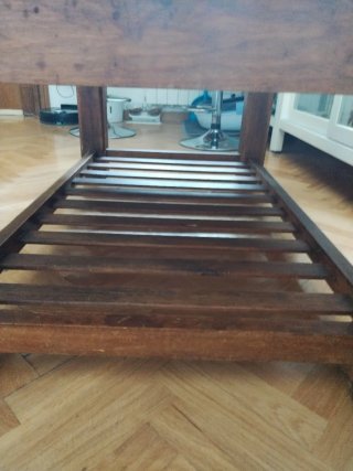 Mesa centro elevable madera y cristal