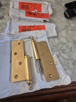 4 Pernios Latón Macizo 140x100 mm Nuevos