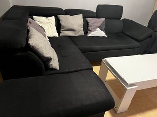 Sofá Cama Chaiselongue Negro/Gris