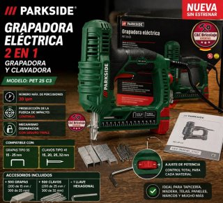 Parkside Grapadora Eléctrica 2 en 1 PET 25 C3