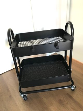 Lote 2 Carritos Metálicos Multiusos Negros