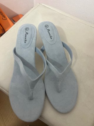 Sandali donna infradito azzurri tacco Tg 41 nuovo