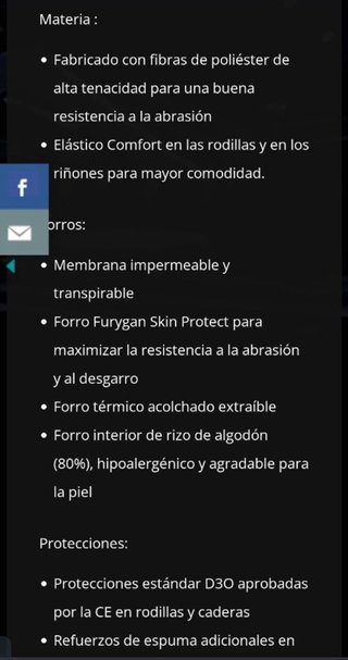 Pantalón Moto Furygan Duke Talla L