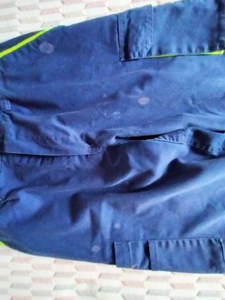 3 Pantalones de trabajo azul y verde