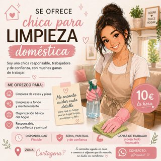 Se ofreze chica para la limpieza