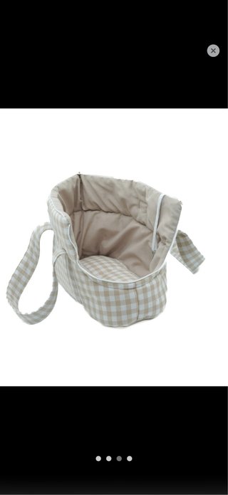 Bolsito Bimba's cuadros beige y blanco