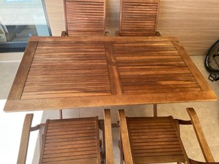 Conjunto Comedor Jardín Madera Plegable