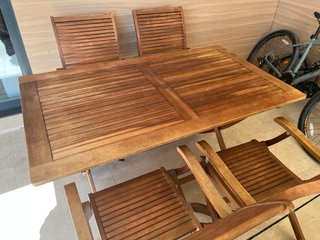 Conjunto Comedor Jardín Madera Plegable