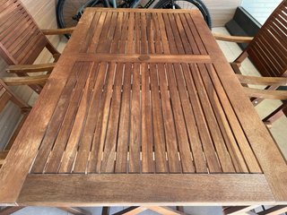 Conjunto Comedor Jardín Madera Plegable