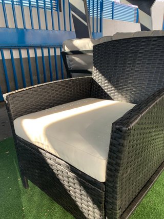 Conjunto Terraza 3 Piezas Mimbre y Cristal