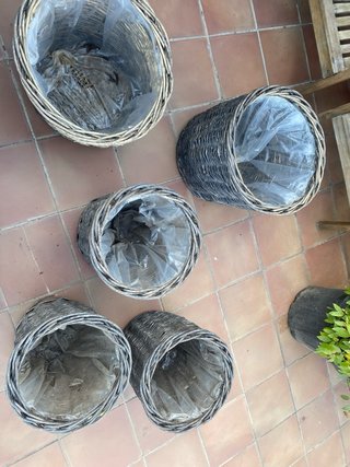 Macetas de mimbre para jardín