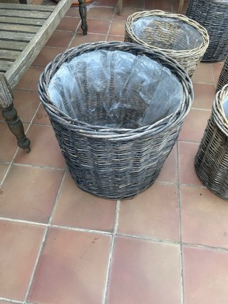 Macetas de mimbre para jardín