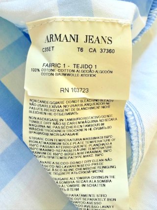 Camicia Armani Jeans Uomo M quadri collo coreano