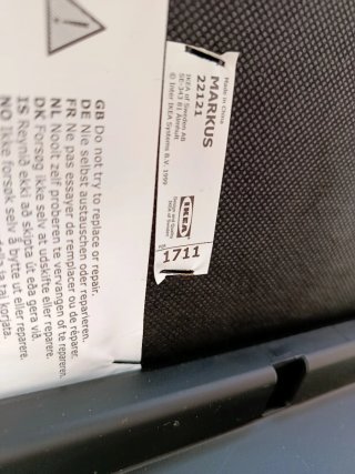 Silla de oficina Markus Ikea Negra