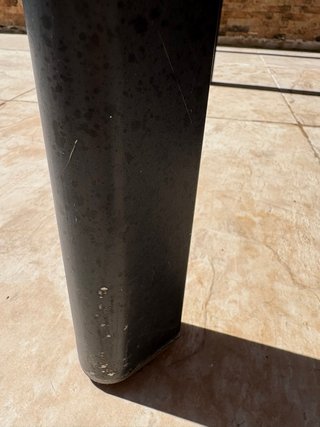 Mesa de jardín cristal y metal