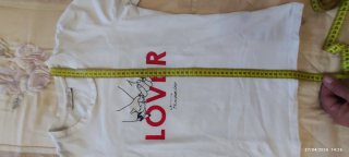 T-shirt bianca con stampa Lover