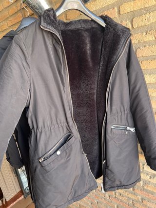 Abrigo Reversible Impermeable Negro