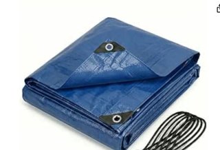 Lona impermeable azul tamaño 2x2 m. Sin cuerda.