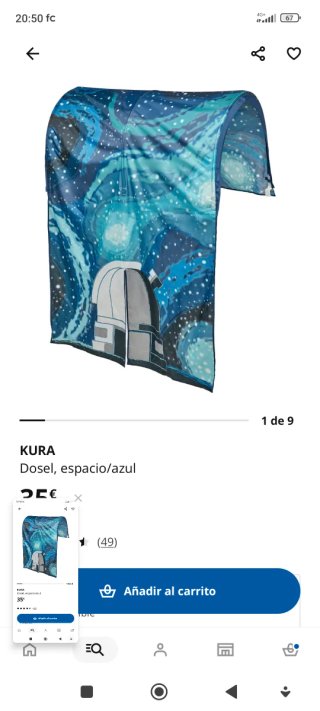 Dosel infantil KURA IKEA (espacio/azul)