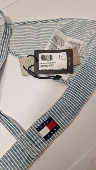 Top Tommy Jeans righe blu e bianche
