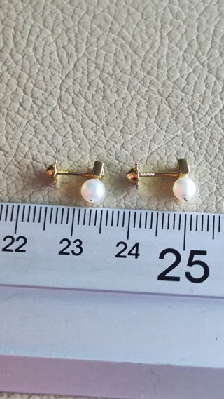 Pendientes oro bebé perla y brillante nuevos.