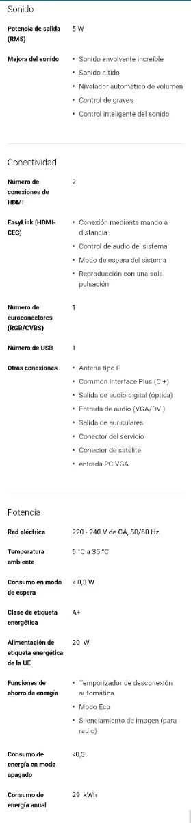 TV LED Philips 24 para reparar o despiece