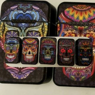Conjunto 5 Isqueiros Caveira Mexicana