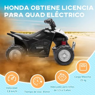 Quad Infantil Honda 250x Eléctrico Negro/Rojo