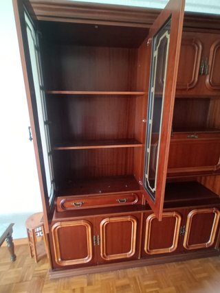 Conjunto comedor madera y cristal