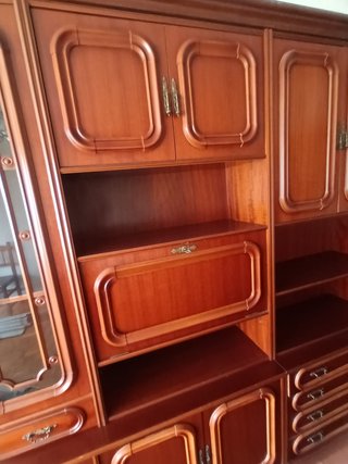 Conjunto comedor madera y cristal