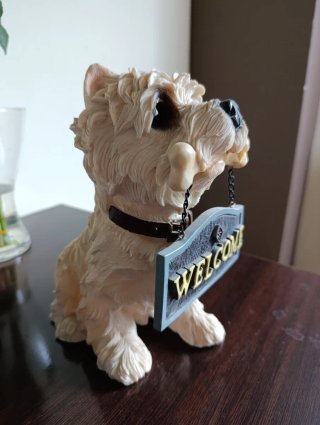 Figura Perro Westie Bienvenida Welcome