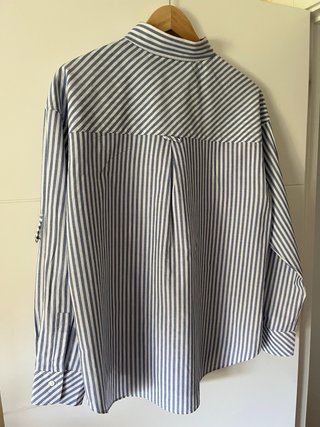 Camisa  de algodón ZARA rayas azul y blanco